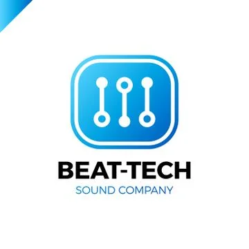 Abstract beat tech equalizer music logo box design in vector. 스톡 일러스트