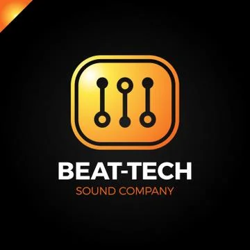 Abstract beat tech equalizer music logo box design in vector. 스톡 일러스트