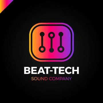 Abstract beat tech equalizer music logo box design in vector. 스톡 일러스트