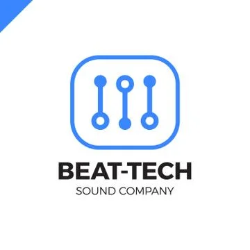 Abstract beat tech equalizer music logo box design in vector. Stock Illustration