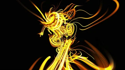 Abstract beautiful background of glowing yellow flow of lines made of particles Stock Footage 140217264
