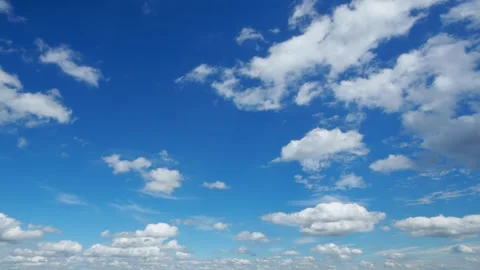 Abstract beautiful background of white clouds moving in blue sky timelapse video Stock Footage 341942260