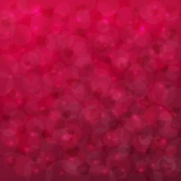 Abstract beautiful blurred bokeh background with hearts on burgundy backgro.. Stock Illustration