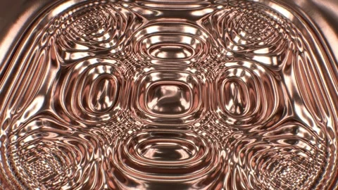 Abstract Beautiful Copper Fluid Reflective Metallic Surface Rippling Stock Footage 278645085