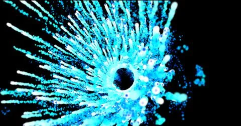 Abstract beautiful explosion of fireworks blue ice salute with a bright glowi 스톡 일러스트