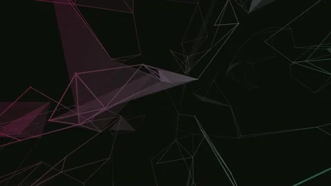 Abstract beautiful geometric background. Abstract plexus futuristic, polygonal Stock Footage 171643421