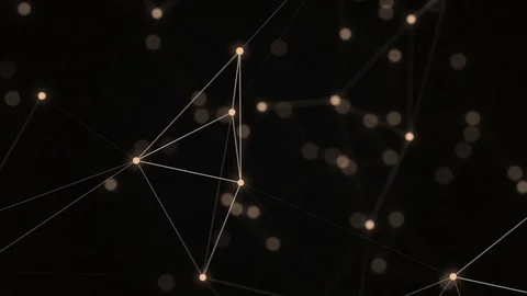 Abstract beautiful geometric background with moving lines, dots and triangles Stock Footage 76267496