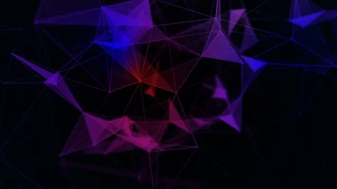 Abstract beautiful geometric background with moving lines, dots and triangles 動画素材 76298650