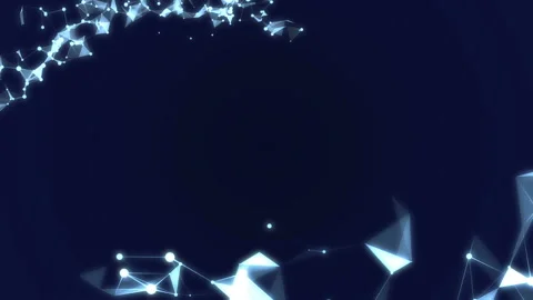 Abstract beautiful geometric background with moving lines, dots and triangles Stock Footage 87161070
