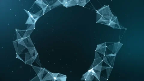 Abstract beautiful geometric background with moving lines and dots. Stock Footage 90329856