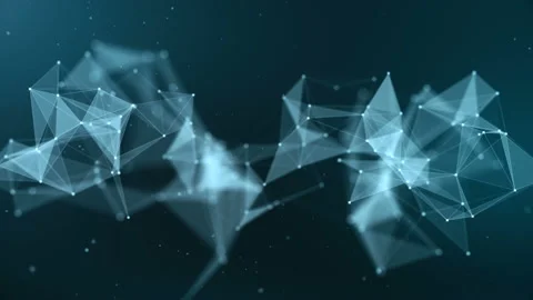 Abstract beautiful geometric background with moving lines and dots. Stock Footage 90501437