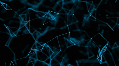 Abstract beautiful geometric background with moving lines, dots and triangles. Stock Footage 101790005