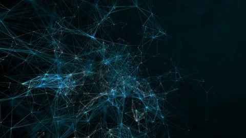 Abstract beautiful geometric background with moving lines, dots and triangles Stock Footage 102884210