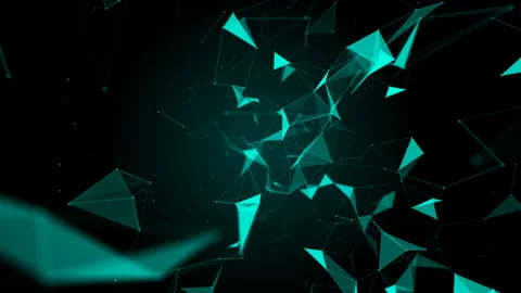 Abstract beautiful geometric background with moving lines, dots and triangles Stock Footage 105160047