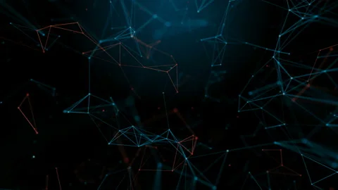 Abstract beautiful geometric background with moving lines, dots and triangles Stock Footage 105242981