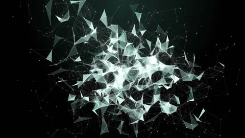 Abstract beautiful geometric background with moving lines, dots and triangles. Stock Footage 113793807