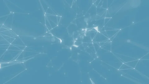 Abstract beautiful geometric background with moving lines, dots and triangles Stock Footage 113949682