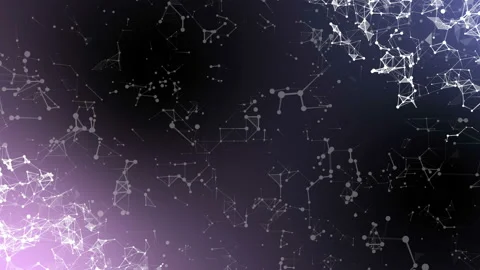 Abstract beautiful geometric background with moving lines, dots and triangles Video stock 114687138