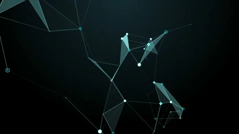 Abstract beautiful geometric background with moving lines, dots and triangles Stock Footage 125133682