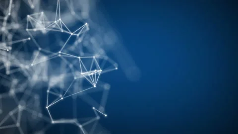Abstract beautiful geometric background with moving lines, dots and triangles. Stock Footage 169144035