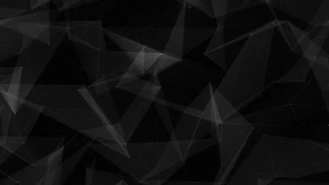 Abstract Beautiful Geometric Background With Moving Lines, Dots And Triangles Stock Illustration