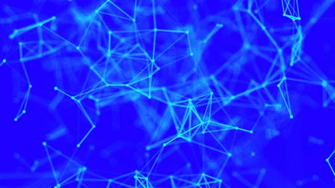 Abstract beautiful geometric blue background with moving lines, dots and Stock Footage 101788294
