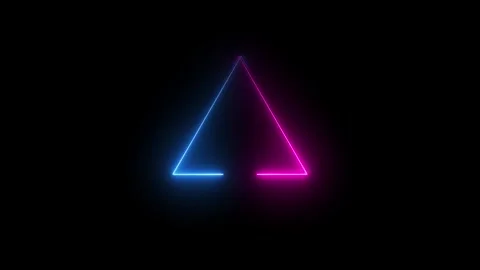 Abstract beautiful glowing neon triangle. Neon light triangle border animat.. Stock Footage 310578393