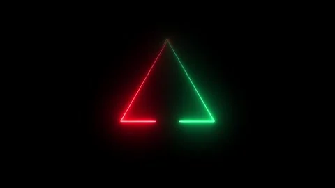 Abstract beautiful glowing neon triangle. Neon light triangle border animat.. Stock Footage 310578395