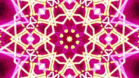 Abstract Beautiful Kaleidoscope Patterns. 4K Geometric Animation Background Stock Footage 139810885