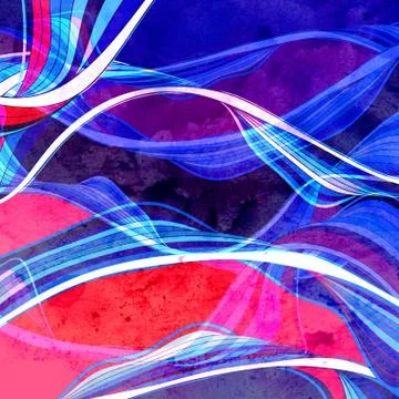 Abstract beautiful linear bright waves graphics Stock Photos