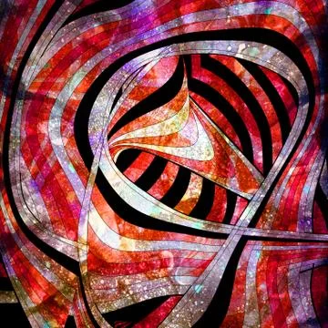 Abstract beautiful linear wave graphics over dark background Stock Photos