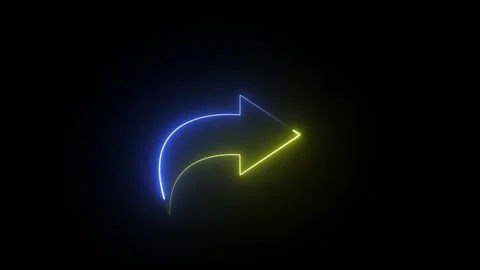 Abstract beautiful neon right arrow icon animation Neon directional arrow b.. Stock Footage 337958747