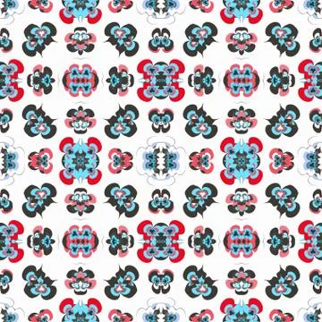 Abstract beautiful objects on a white background seamless pattern Illustrazione stock