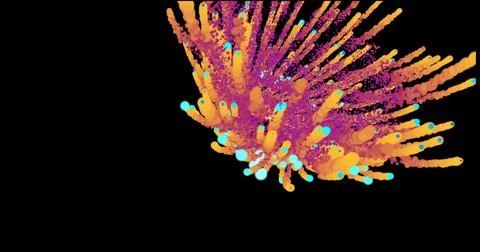 Abstract beautiful round spiral of particles with an explosion of bright mu.. Stock Illustration