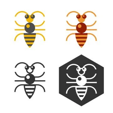 Abstract bee flat vector element. Stock Illustration