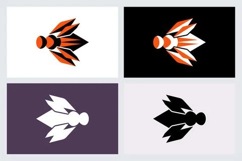 Abstract Bee Logo Design Set Vector Illustration Illustrazione stock