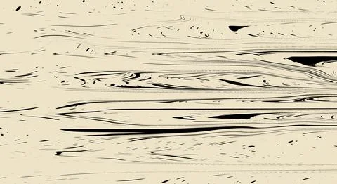 Abstract beige and black liquid ink swirling creating an organic marble Illustrazione stock