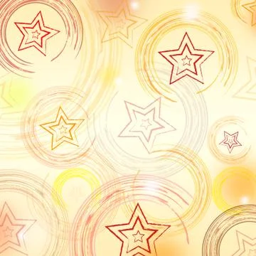 Abstract beige background with circles and stars Stock Illustration
