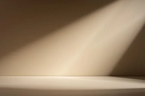 Abstract beige background with drop shadow and light. Backdrop for product pr Stock Photos