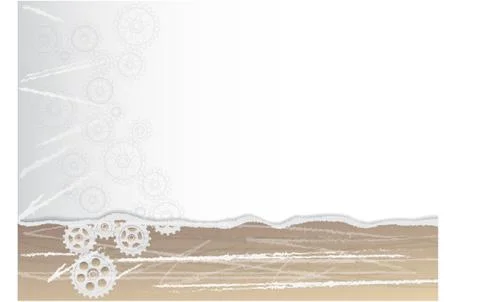 Abstract beige background with gears. Vector illustration Stock Illustration