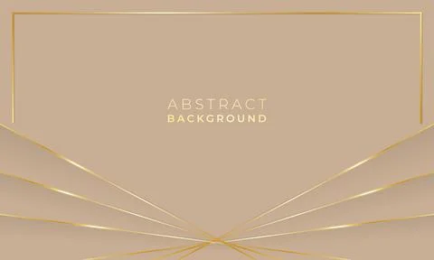 Abstract beige background with geometric low poly golden lines and frame, e.. Stock Illustration