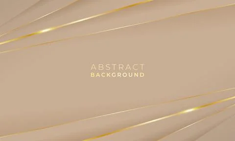 Abstract beige background with geometric low poly golden lines, empty space Stock Illustration
