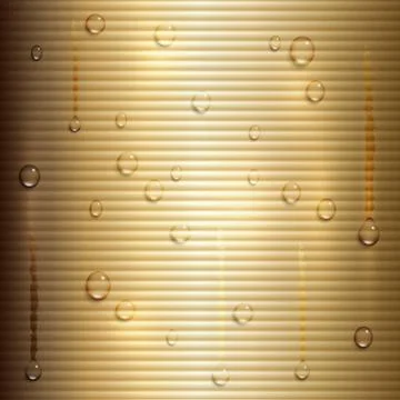 Abstract beige background with stripes and water drops Illustrazione stock