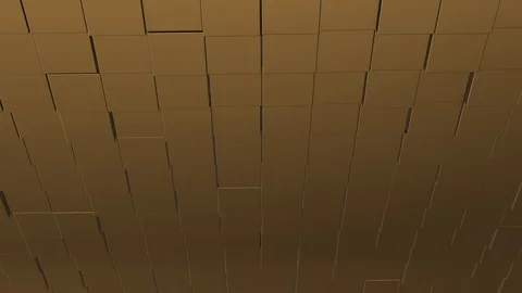 Abstract beige cascading cubes background turning and slowly coming closer. Stock Footage 124497786