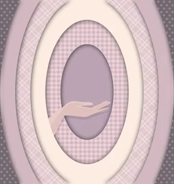 Abstract beige colored image of hand and frames Stock Illustration