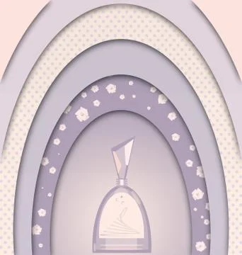 Abstract beige colored image of perfume and frames Stock Illustration