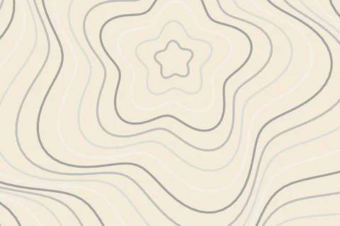 Abstract beige contour lines pattern with star shapes Stock Photos