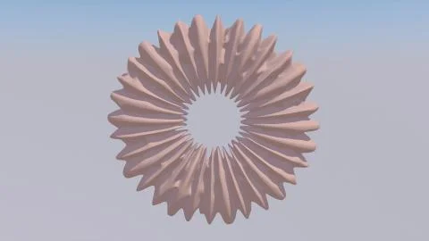 Abstract beige shape in the sky. Digital art, 3d rendering. Stock Illustration