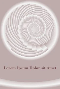 Abstract beige vector circle shape with spiral in optical art style, 2d effect Stock Illustration