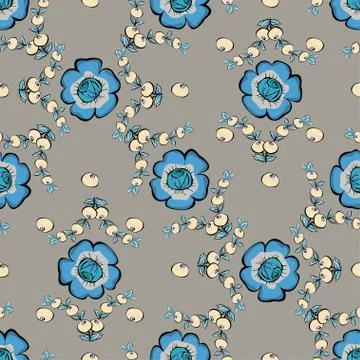 Abstract berries floral seamless pattern Stock Illustration